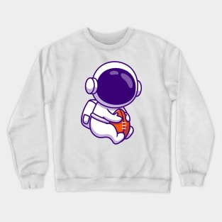 Cute Astronaut Playing Rugby Crewneck Sweatshirt